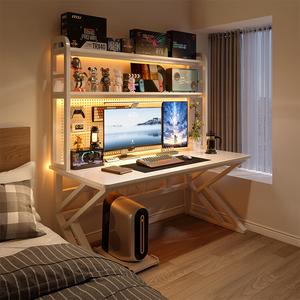 Компьютерный стол Naijia с перфорированной панелью и полкой, 1 м, белый, с крючками и магнитными держателями