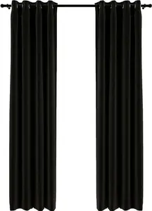 Плотные шторы , под лен, 2 шт., антрацит, 140x225 см vidaXL