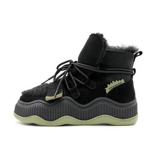 Теплые, увеличивающие рост, нескользящие короткие зимние ботинки для женщин Joy&Mario, Green (Black Green)
