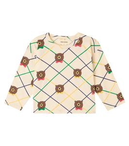Футболка Bear Check из хлопкового джерси Mini Rodini, Off-White