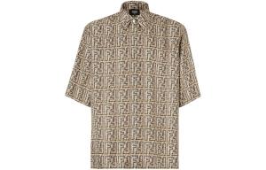 Рубашка с принтом All Over Ff FENDI, бежевый