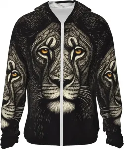 Мужская толстовка с защитой от солнца UPF 50+ Lion with lines FZQVSLCM