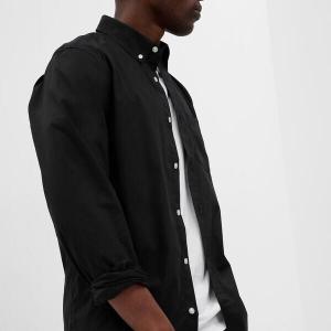 Рубашка regular-fit из поплина с карманом Gap, черный