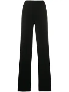 Широкие брюки с завышенной талией EMPORIO ARMANI, черный