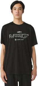 Футболка с коротким рукавом Snow Peak SPF-TS-25AU902 с графическим принтом для любителей нахлыстовой рыбалки (мужская и женская), черный