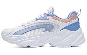 Амортизирующие противоскользящие дышащие массивные низкие кроссовки женские бело-фиолетовые Erke