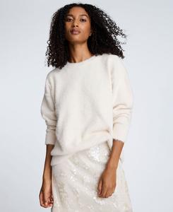 Женский свитер с круглым вырезом и принтом в виде ресниц Kenneth Cole, Oyster