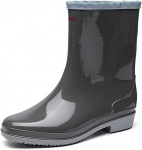Женские высокие резиновые сапоги Hbeylia, водонепроницаемые, средней длины, для работы в саду, с противоскользящей подошвой, резиновые дождевые сапоги для женщин, для кемпинга, ухода за газоном и работы в грязи, Grey