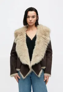 Куртка из искусственной кожи в стиле рок-шик Abercrombie & Fitch, Brown