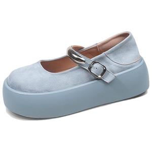 Y6T Женские туфли Мэри Джейн желтые, синие, бежевые, красные с синим, цвет Blue