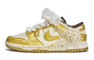 Dunk 811 Manufacturing, Gold Flower Gift, износостойкие низкие скейтерские кроссовки женские золотой Nike, бежевый золотой