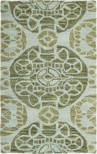 Ковер SAFAVIEH, 77 x 122 см, Wyndham Collection, Turquoise & Green, ручной работы из современной шерсти, идеален для помещений с высокой проходимостью: прихожая, гостиная, спальня (WYD376K)