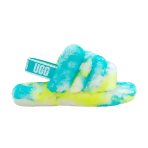 Кроссовки UGG Fluff Yeah Slide Kids Marble - Oasis Blue, синий