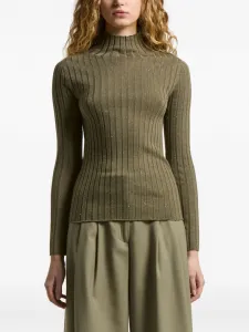 Пуловер с блестками Peserico, зеленый