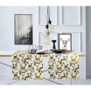 Дорожка на стол 5883 CHALET STYLE, Рождество, зима, осенняя декорация Цифровая печать Apelt, натуральный/коричневый/зеленый