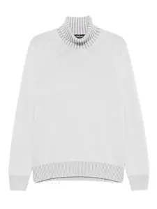 Свитер в рубчик с высоким воротником Gran Sasso, серый