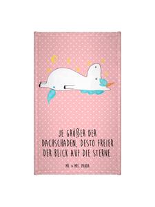 Mr. & Mrs. Panda Полотенце с единорогом, звездным небом и надписью пастельно-красного цвета