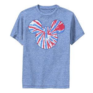 Футболка с графическим рисунком «Микки Маус и друзья» для мальчиков 8–20 лет «Микки Американа» Tie Dye Fill Performance Disney