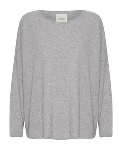 Светло-Серый меланжевый вязаный свитер Part Two, серый