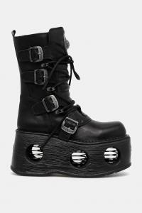 Кожаные ботинки ITALI Y NOMADA NEGRO + SPACE MUELLES New Rock, черный