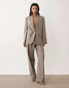 Мешковатые брюки классического кроя в бежево-синюю полоску Mango Sol