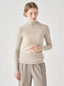 Пуловер с длинными рукавами и воротником в рубчик | ВЕНЕССА | 30Г