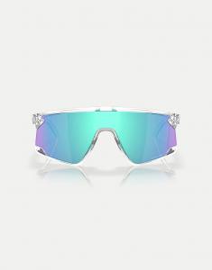 Солнцезащитные очки Oakley Bxtr Shield с синими зеркальными линзами, прозрачные
