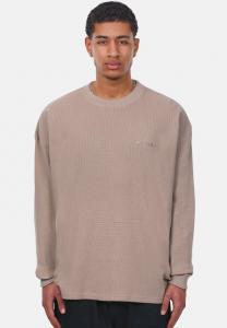 Топ с длинными рукавами WAFFLE Dropsize, серо-коричневый