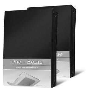 2 простыни черного цвета 140x200 см - комплект простыней из микрофибры 160x200 см One-Home, черный