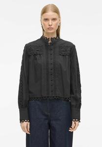 Блуза Rouge Edit LANGARM STEHKRAGEN, Meteorite/Anthracite