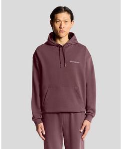Мужская толстовка с капюшоном Script Brushback Lyle & Scott, Dusky maroon