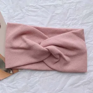 Ребристая повязка на голову для женщин, широкая Miniministore, цвет Pink