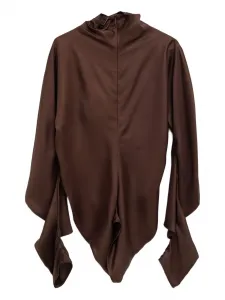 Боди с оборками THE ROW, коричневый