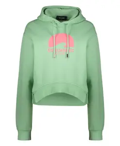 Худи из ребристого хлопка с боковыми разрезами. Dsquared2, зеленый