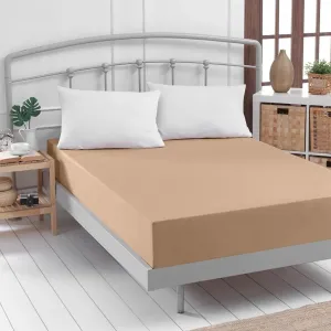 Простыня Dream Sleep Fine Flannel Box Spring на резинке 160x200 см, серо-коричневый Traumschlaf