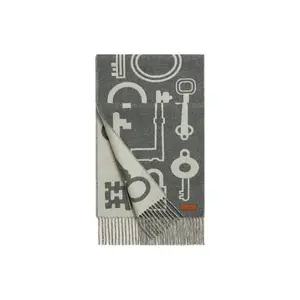 HERMES Кашемировый вязаный шарф унисекс серый, Gray