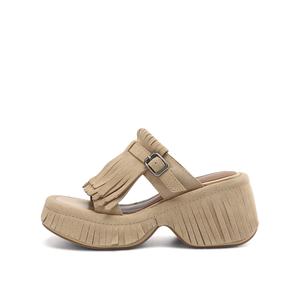 Rosa Bianca Женские тапочки-шлёпанцы абрикосовые с овчинной стелькой, цвет Apricot (Sheepskin Insole)