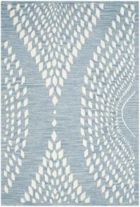 Ковер SAFAVIEH, 153 x 153 см, Bella Collection - Blue & Ivory, ручной работы из шерсти, идеален для помещений с высокой проходимостью в гостиной, спальне (BEL126A)