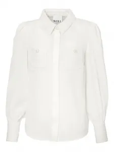 Рубашка из твидовой ткани с комбинированными материалами Weill Paris, белый