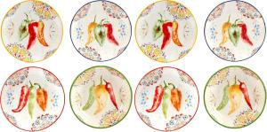 Certified International Sweet & Spicy салатная/десертная тарелка 21,5 см, набор из 4 шт (упаковка 2), мультиколор