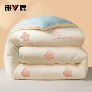 Yalu Одеяло 200х230 см, молочный бархат, утепленное, вес 3 кг, цвет милкшейк белый + синий