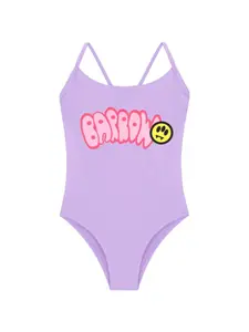 Слитный купальник с перекрещивающимися бретелями на спине Barrow Kids, фиолетовый