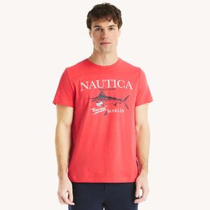 Футболка Nautica Mens Marlin с рисунком, цвет pepper red 18-1651
