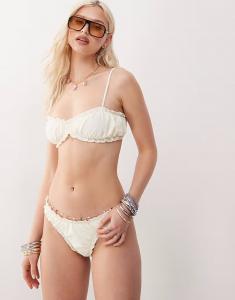 Лиф бикини COLLUSION с микросборками, цвет сливочно-желтый