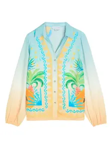 Блузка Rio Miley с принтом Never Fully Dressed, синий