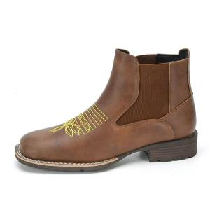 GIGIRYO Коричневые короткие челси для мужчин, цвет Brown