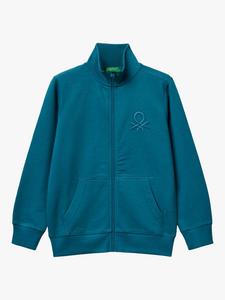 Детский хлопковый худи на молнии Benetton, Blue
