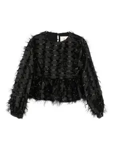 Блузка с воланами Simonetta, черный