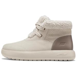 Зимние ботинки женские Skechers комбинированные с перфорацией, бежевый