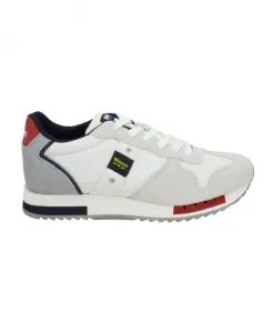 Кроссовки из замши и ткани Blauer, белый